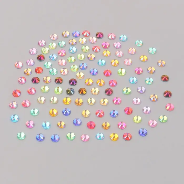 Стразы для декора, объёмные, 12 ячеек, разноцветные