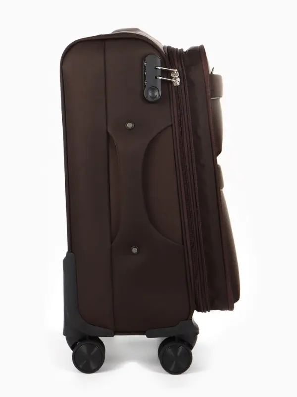 Чемодан на колёсах TEXTURA, кодовый замок, с увеличением, 36&times;25&times;58 см, 20", коричневый