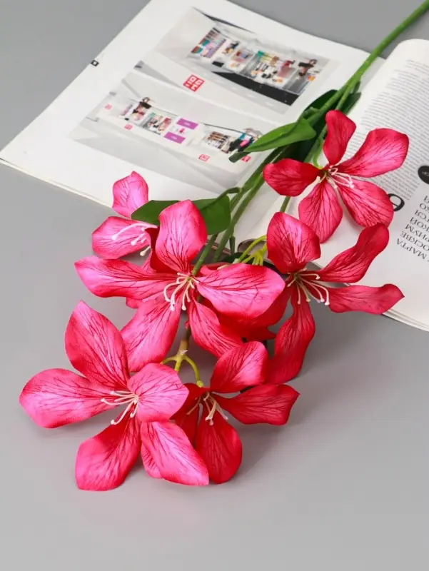 Цветы искусственные "Баухиния пёстрая" d-13 см 71 см, малиновый