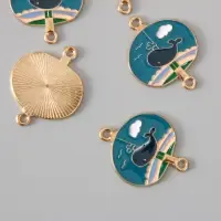 Декор для творчества металл, эмаль "Кит на фоне неба" 2,7х2,1 см