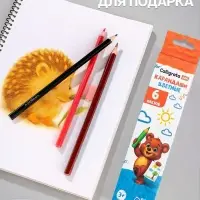Карандаши Calligrata, цветные, 6 цветов, деревянные, трёхгранные