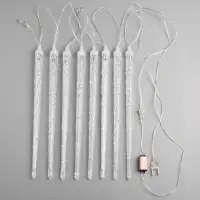 Гирлянда &laquo;Сосульки рифленые&raquo; 2.5&times;0.42 м, IP65, прозрачная нить, 288 LED, свечение белое с эффектом стекания, 12 В