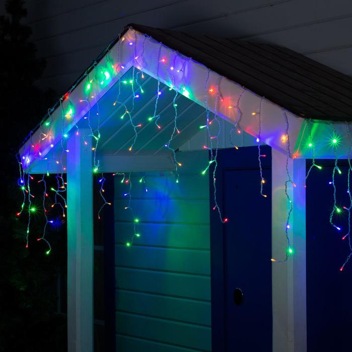 Гирлянда «Бахрома» 3 × 0.6 м, IP44, УМС, прозрачная нить, 160 LED, свечение мульти, 220 В Гирлянда «Бахрома» 3 × 0.6 м, IP44, УМС, прозрачная нить, 160 LED, свечение мульти, 220 В