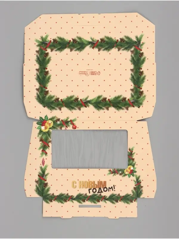 Коробка новогодняя складная &laquo;Праздничное настроение&raquo;, 20&times;12&times;4 см с окном