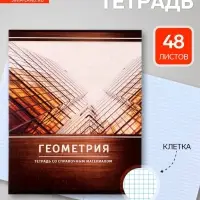 Предметная тетрадь по геометрии Calligrata &laquo;Металл&raquo;, 48 листов, в клетку, со справочным материалом, обложка из мелованного картона
