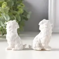 Сувенир полистоун "Белые терьеры с бантиками" набор 2 шт 3,7х5,2х6,2 см