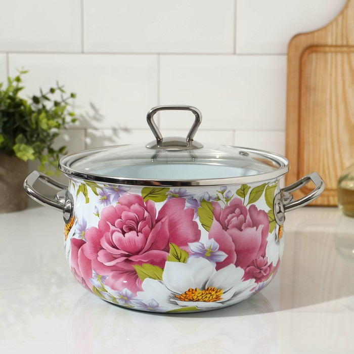 Кастрюля эмалированная «Пион», 3.1 л, индукция Кастрюля эмалированная «Пион», 3.1 л, индукция