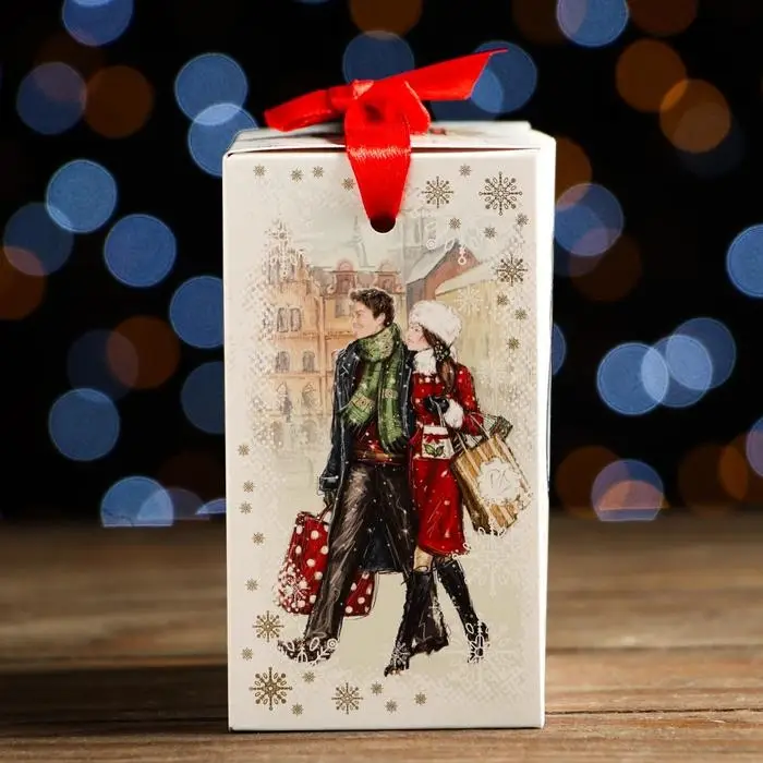 Подарочная коробка «Новогодний комплимент», 11×6×11 см Подарочная коробка «Новогодний комплимент», 11×6×11 см