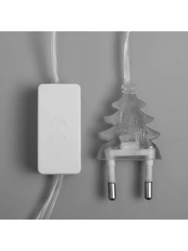 Гирлянда &laquo;Нить&raquo; 2 м с насадками &laquo;Снежинка матовая&raquo;, IP20, прозрачная нить, 36 LED, свечение тёплое белое, 220 В