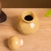 Ёмкость для шампуня, 8.5&times;8.5&times;11 см, керамика, бежевая