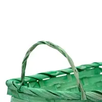 Корзина плетеная 24 х 20 х 8 см,боковые ручки, зеленый квадрат