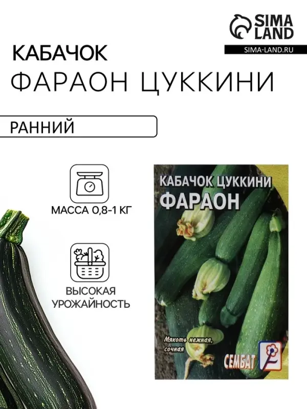 Семена Кабачок цукини &laquo;Фараон&raquo;, 2 г, &laquo;Сембат&raquo;