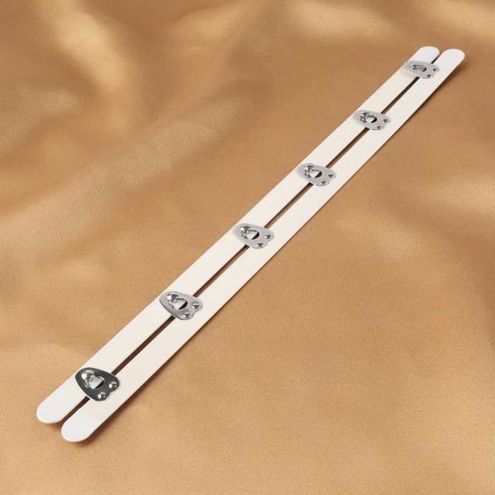 Бюск-застёжка для корсета, 30 см, цвет белый/серебряный Бюск-застёжка для корсета, 30 см, цвет белый/серебряный