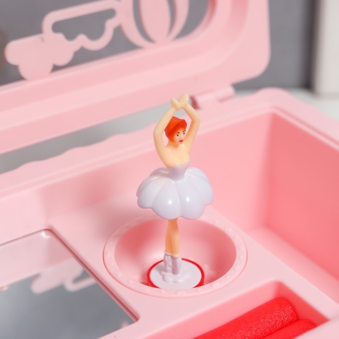 Шкатулка музыкальная механическая Шкатулка музыкальная механическая "Маленький Париж" розовая 12,5х17,5х8 см