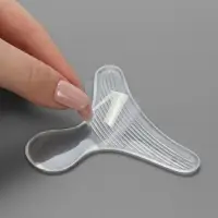 Пяткоудерживатели для обуви, с подпяточником, на клеевой основе, силиконовые, 9&times;6.8 см, пара, прозрачные