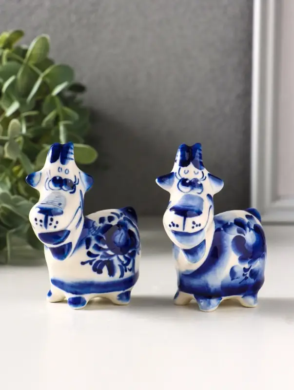 Фигурка фарфор &laquo;Маруся козочка&raquo;, 8.5 см, гжель, МИКС