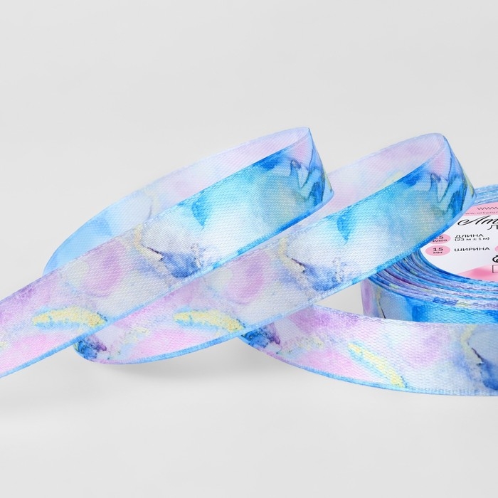 Лента атласная «Дым», 15 мм, 23 ± 1 м, разноцветная Лента атласная «Дым», 15 мм, 23 ± 1 м, разноцветная