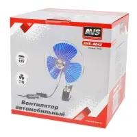 Вентилятор автомобильный AVS 8043 12В 6" (корпус: металл, переключатель, цвет: серебристый)
