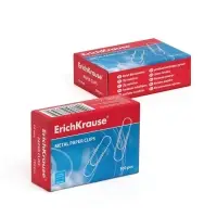 Скрепки канцелярские ErichKrause, 33 мм, 100 шт., оцинкованные, картонная упаковка