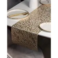 Дорожка на стол Доляна &laquo;Паутинка&raquo;, 30&times;150 см, золотая