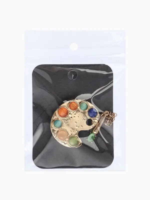 Брошь-кулон &laquo;Палитра с кистью&raquo;, разноцветная в золоте