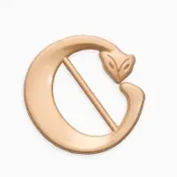 Пряжка для платка &laquo;Лисичка&raquo;, с хвостиком, цвет матовое золото