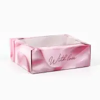 Коробка складная с пластиковой крышкой «С любовью», 11.5 х 9 х 4 см