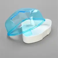 Ванночка для грызунов, 14&times;10.4 см, угловая, с лопаткой, пластик, голубая