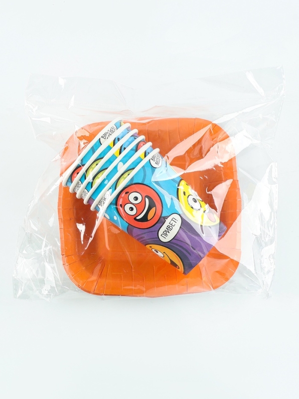 Набор бумажной посуды одноразовый Набор бумажной посуды одноразовый "Смайл" 6 тарелок, 6 стаканов