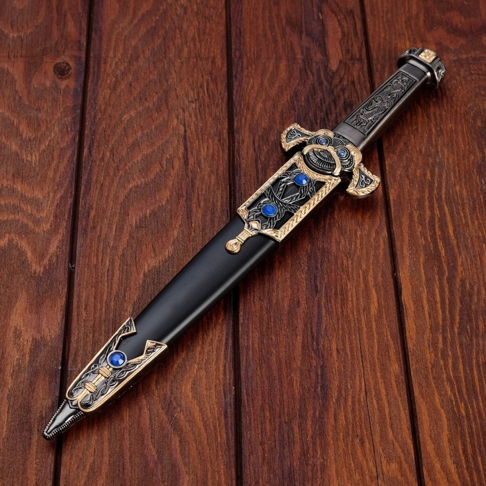 Кинжал, клинок хром, чехол черный с камнями, 36 см Кинжал, клинок хром, чехол черный с камнями, 36 см