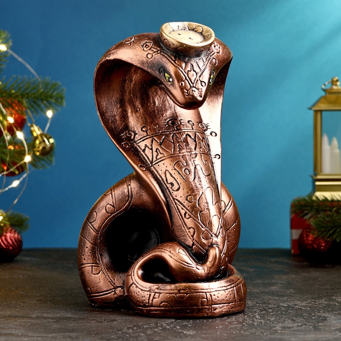 Копилка  Копилка "Змея Принцесса Кобра" бронза, 13х22см