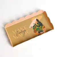 Коробка для печенья, кондитерская упаковка с PVC крышкой, Make today magic, 10.5&times;21&times;3 см