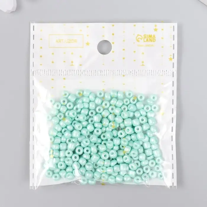 Бисер стекло 6/0 "Лазурная вода" перламутр 20 гр