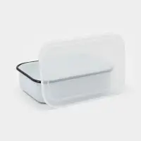 Лоток эмалированный, 1.5 л, с полиэтиленовой крышкой, без декора, белый Лоток эмалированный, 1.5 л, с полиэтиленовой крышкой, без декора, белый