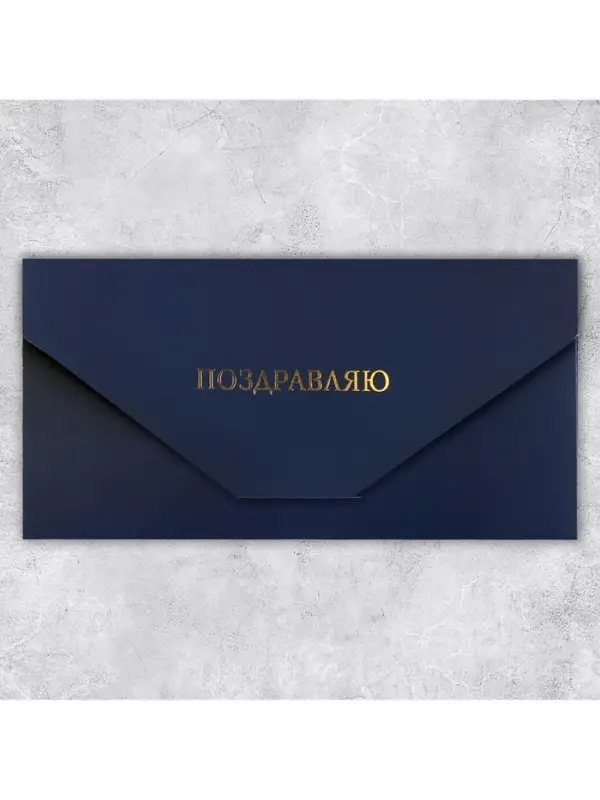 Конверт подарочный &laquo;Клетка&raquo;, софт тач, тиснение, 19&times;9 см