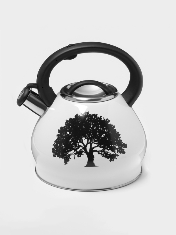 Чайник со свистком из нержавеющей стали Доляна Magic forest, 3 л, с индикатором нагрева, индукция Чайник со свистком из нержавеющей стали Доляна Magic forest, 3 л, с индикатором нагрева, индукция