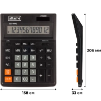Калькулятор настольный Attache&nbsp; SDC-444S 12-разрядный черный 206х158х33мм