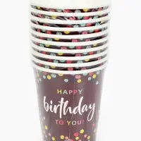 Стакан одноразовый бумажный «Happy Birthday» , конфетти 250 мл