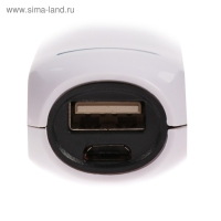 Внешний аккумулятор Luazon PB-07, 2200 мАч, USB, 1 А, провод в комплекте, бело-черный