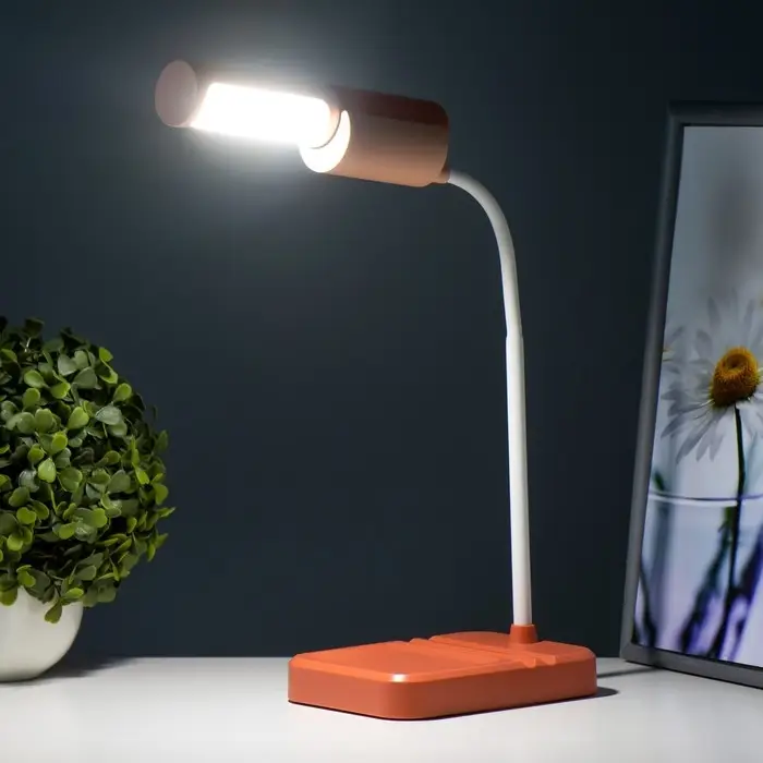 Лампа настольная RISALUX &laquo;Лансер&raquo;, светодиодная, 3.5 Вт, USB, АКБ, красно-розовая, 11&times;15&times;45 см