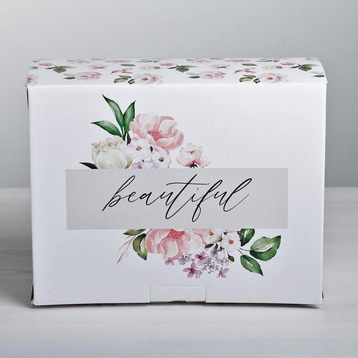 Коробка‒пенал, упаковка подарочная, «Beautiful», 30 х 23 х 12 см Коробка‒пенал, упаковка подарочная, «Beautiful», 30 х 23 х 12 см