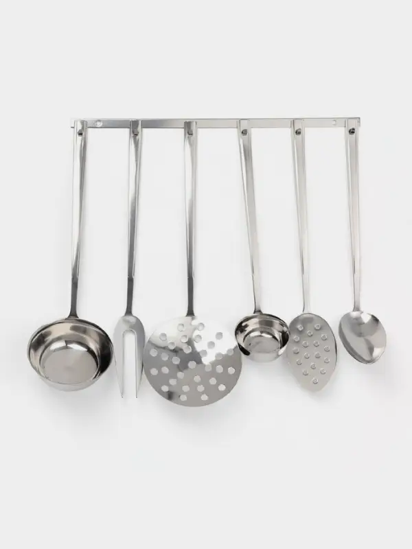 Набор кухонных принадлежностей &laquo;Торжество&raquo;, 6 предметов, толщина 2 мм, нержавеющая сталь, серебристый