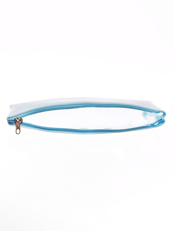 Пенал школьный на молнии Собачка Голубой Пенал школьный на молнии Собачка Голубой