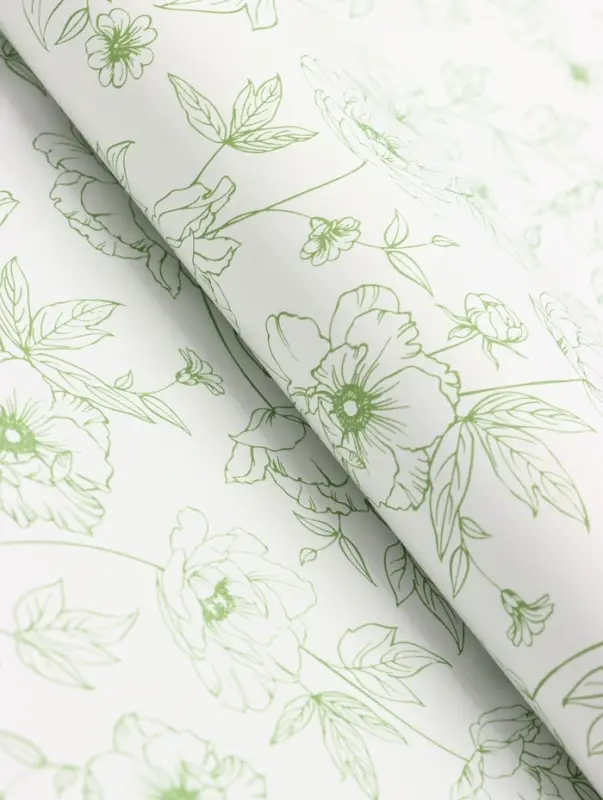 Пленка флористическая для цветов, &laquo;Букет цветов&raquo;, зелёная, 57&times;57 см