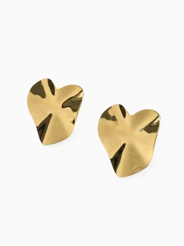 Серьги клипсы для ушей QF &laquo;Тренд. Сердечко&raquo;, металл, цвет золото