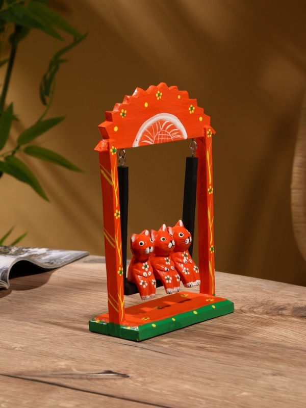 Сувенир интерьерный Сувенир интерьерный "Кошки на качелях" дерево 19х24 см