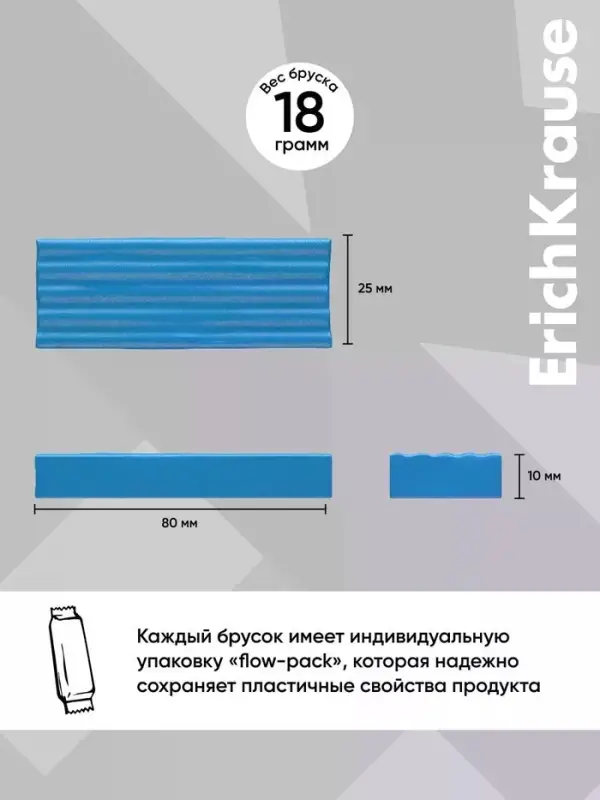 Пластилин 12 цветов ErichKrause Jolly Friends Candy, плавающий, со стеком