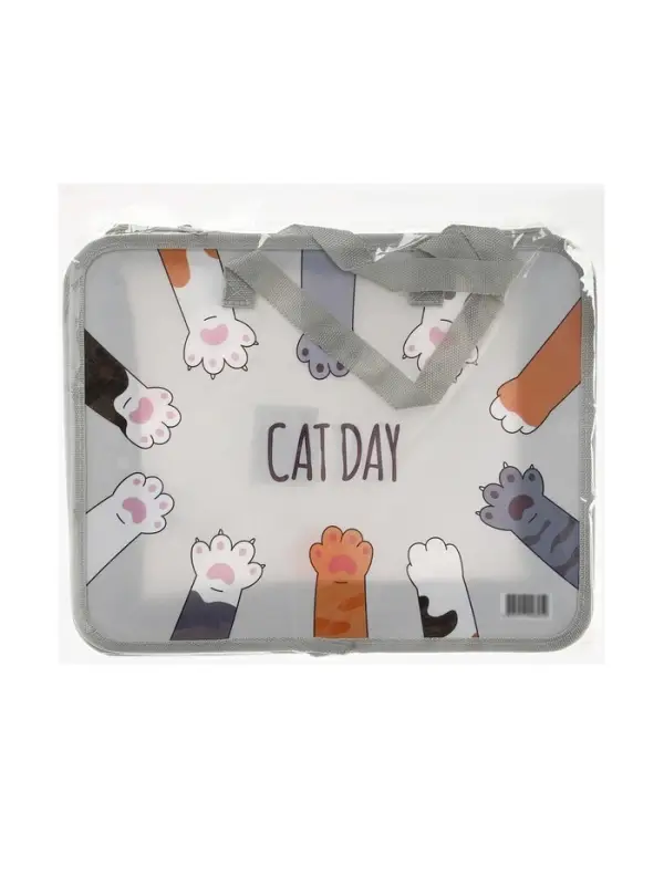 Папка с ручками &laquo;Лапки&raquo;, А4, пластиковая, 70 мм, 322&times;256 мм