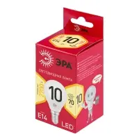 Лампа светодиодная LED 10 Вт 800Лм 2700К шар теплый E14 220-240В LED P45-10W-827-E14 Red Line