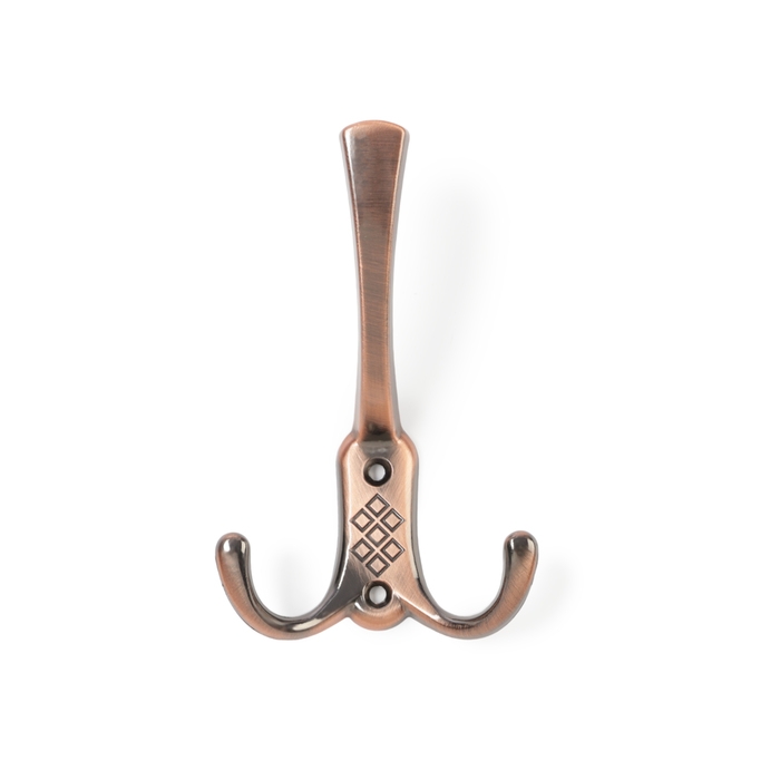 Крючок мебельный ТУНДРА TKT003 LIGHT, трехрожковый, медь Крючок мебельный ТУНДРА TKT003 LIGHT, трехрожковый, медь